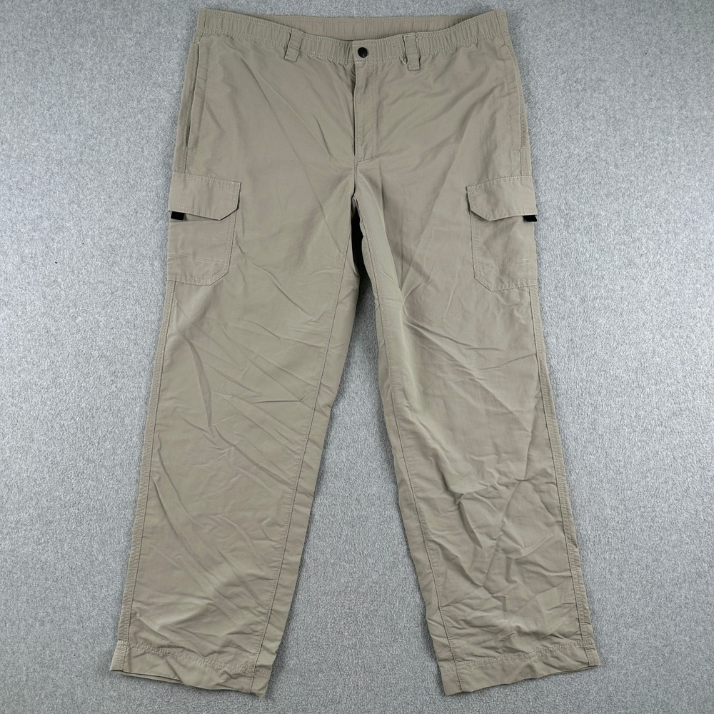 Eddie‎ Bauer Cargo Pants Mens L/32 Tan Outdoor Hiking Straight Leg Lightweight